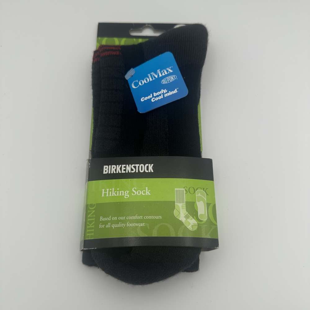 Birkenstock Hiking Socks Mens 10-13 Black CoolMax Cushioned Mid Calf Hiking